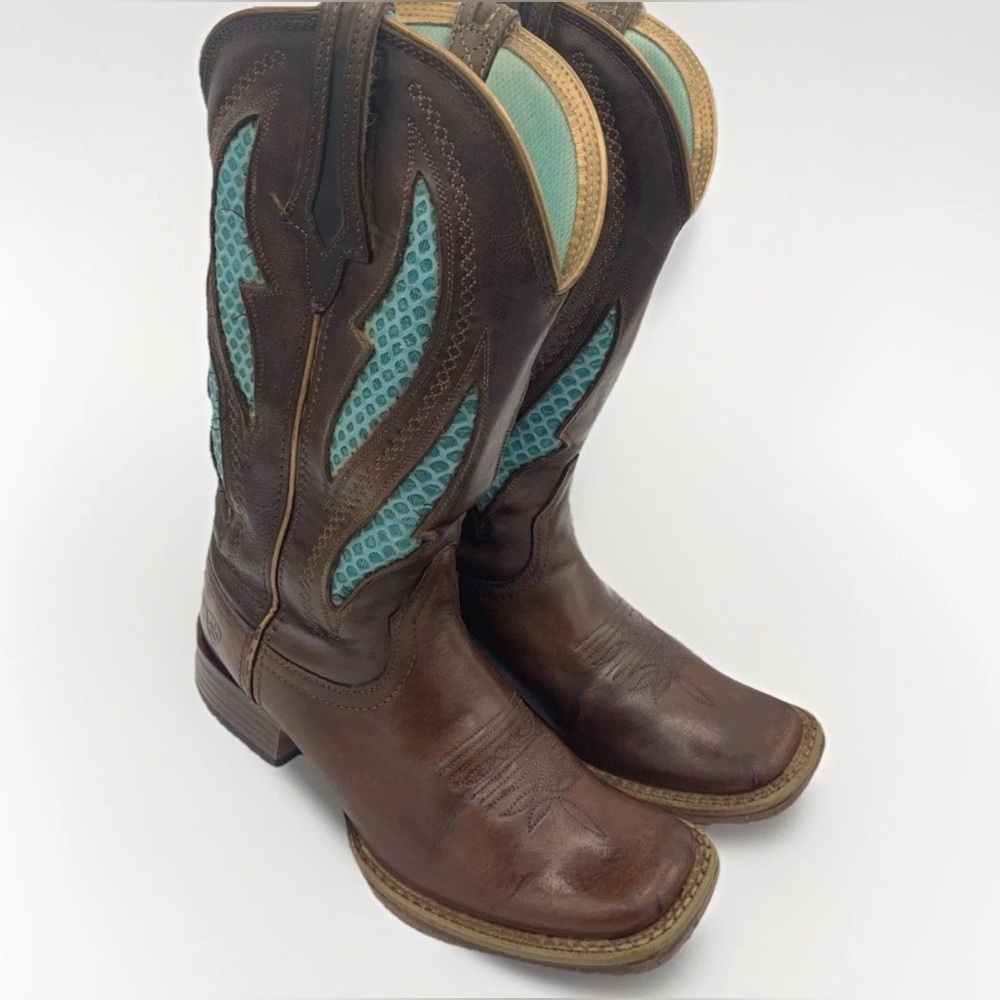 ARIAT Women's Western Cowboy Festival Boot Size US 7B, UK 4.5M Teal & Brown